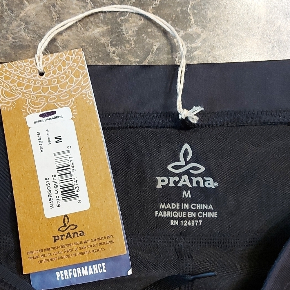 NWT Prana Ergo Leggings Stargazer, Black and Gray Size Medium - Picture 5 of 6
